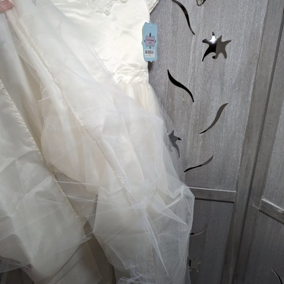 new girl special occasion dress flower girl country first communion ivory sz 12 - Picture 4 of 8
